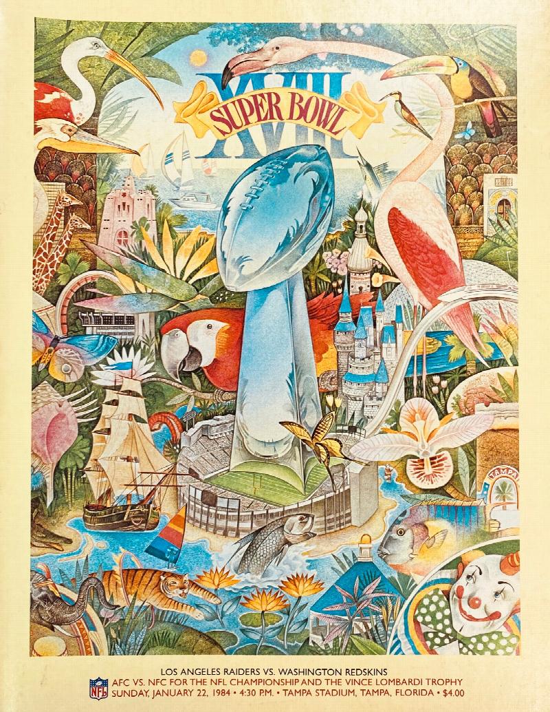 Super Bowl XVIII Magazine (Los Angeles Raiders vs. Washington Redskins -  Sunday, January 22, 1984)