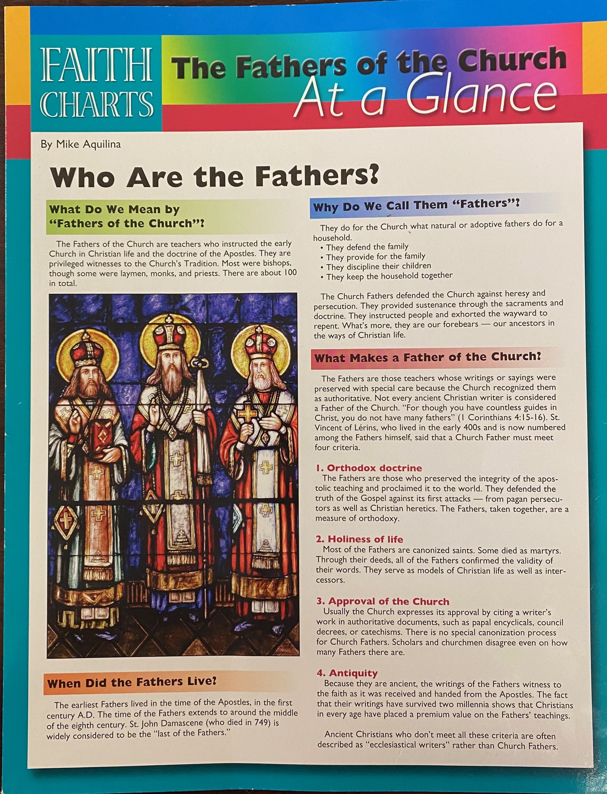 Faith Charts: Fathers Of The Church At A Glance